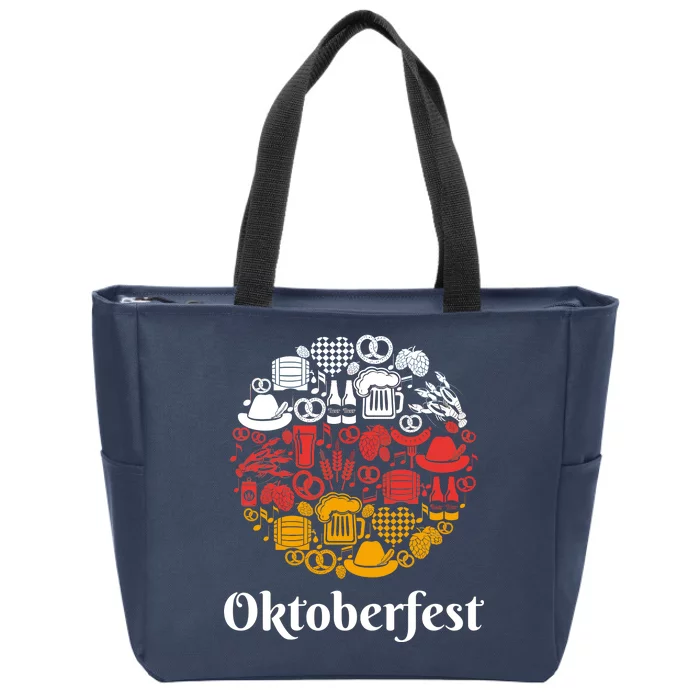 Oktoberfest Holiday Flag Mash Up Zip Tote Bag