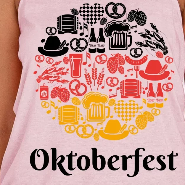 Oktoberfest Holiday Flag Mash Up Women's Knotted Racerback Tank