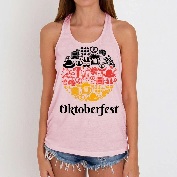 Oktoberfest Holiday Flag Mash Up Women's Knotted Racerback Tank