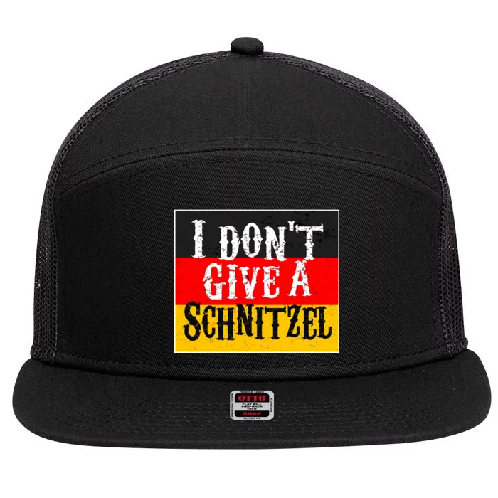 Oktoberfest I Don't Give A Schnitzel German Flag 7 Panel Mesh Trucker Snapback Hat