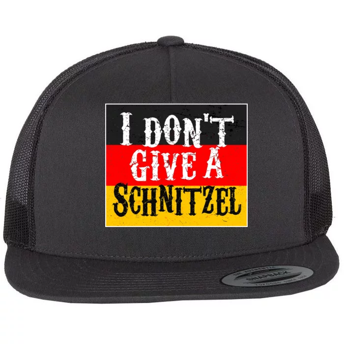 Oktoberfest I Don't Give A Schnitzel German Flag Flat Bill Trucker Hat