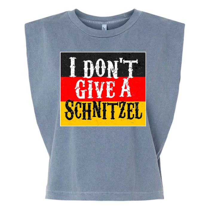 Oktoberfest I Don't Give A Schnitzel German Flag Garment-Dyed Women's Muscle Tee