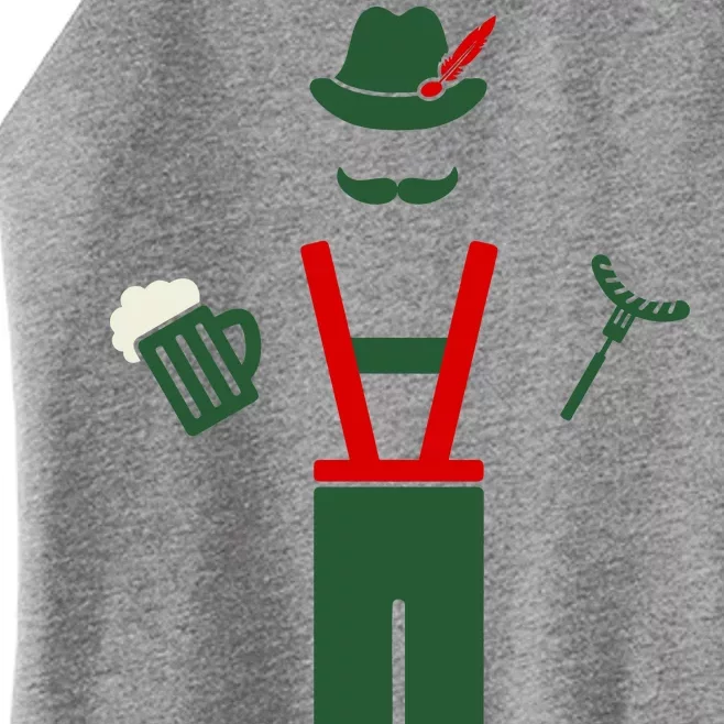 Oktoberfest Mustache Lederhosen Beer & Sausage Icon Women’s Perfect Tri Rocker Tank