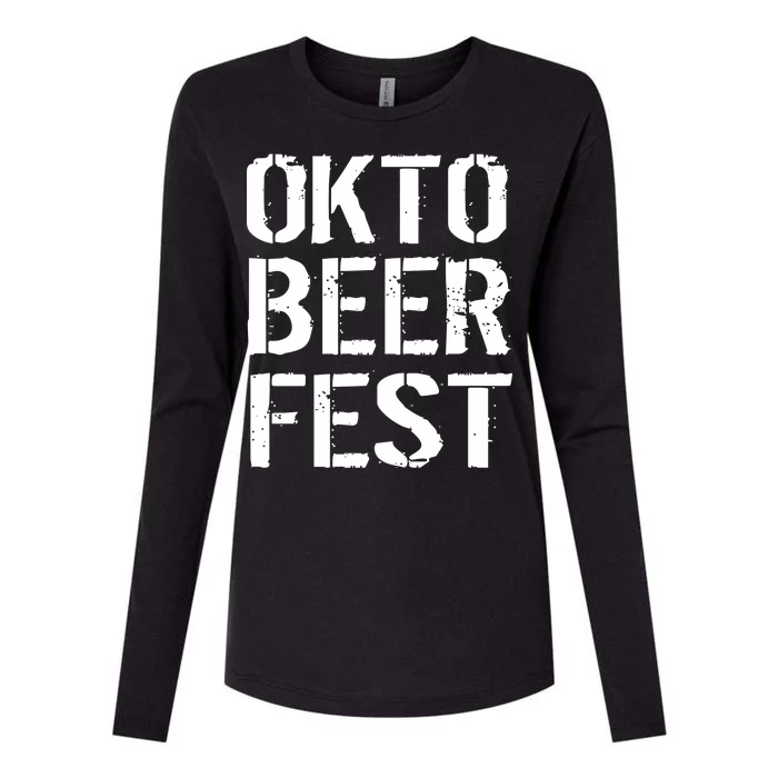 Oktoberfest Okto Beer Fest Logo Womens Cotton Relaxed Long Sleeve T-Shirt