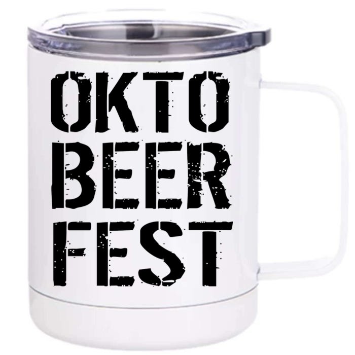 Oktoberfest Okto Beer Fest Logo Front & Back 12oz Stainless Steel Tumbler Cup