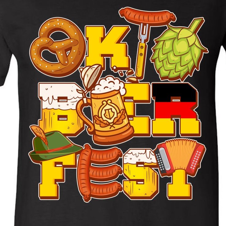 Oktoberfest Party Logo V-Neck T-Shirt