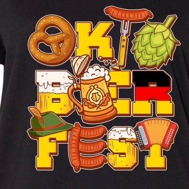 Oktoberfest Party Logo Women's V-Neck Plus Size T-Shirt