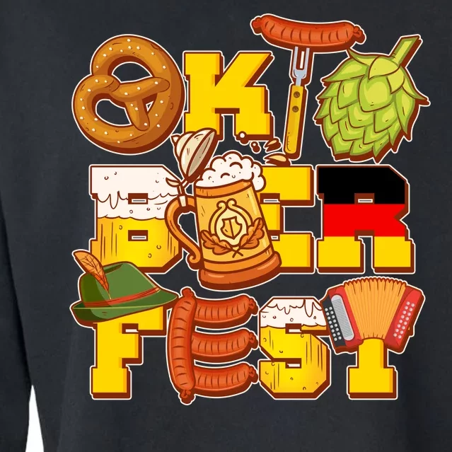 Oktoberfest Party Logo Cropped Pullover Crew