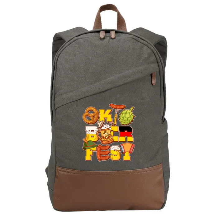 Oktoberfest Party Logo Cotton Canvas Backpack