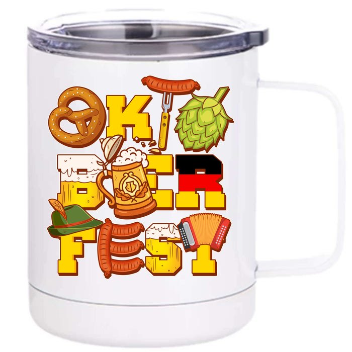 Oktoberfest Party Logo Front & Back 12oz Stainless Steel Tumbler Cup