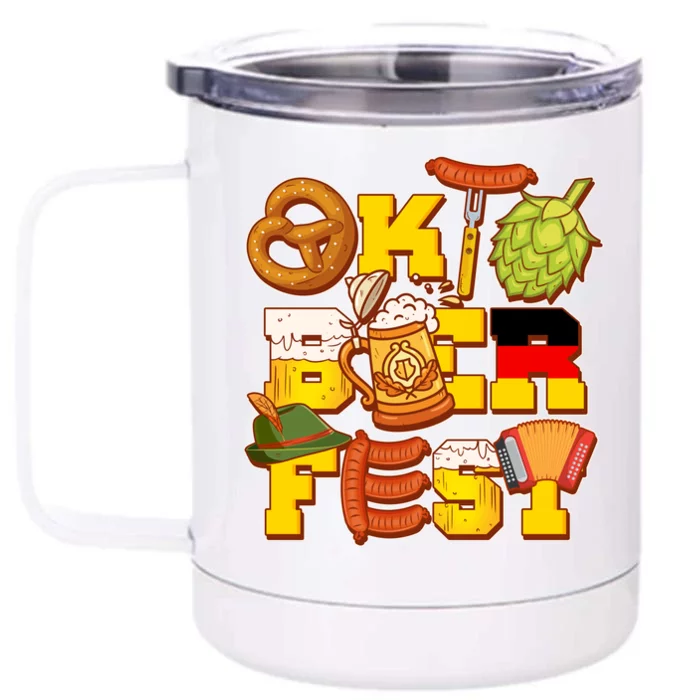 Oktoberfest Party Logo Front & Back 12oz Stainless Steel Tumbler Cup