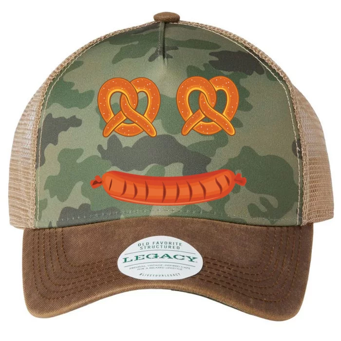 Oktoberfest Pretzel Sausage Smiley Face Legacy Tie Dye Trucker Hat