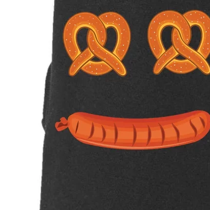 Oktoberfest Pretzel Sausage Smiley Face Doggie 3-End Fleece Hoodie