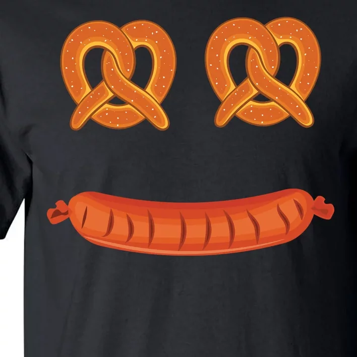 Oktoberfest Pretzel Sausage Smiley Face Tall T-Shirt