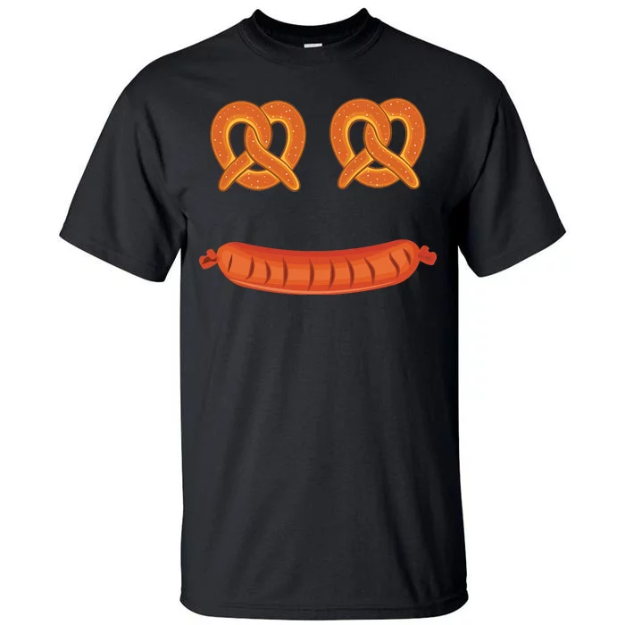 Oktoberfest Pretzel Sausage Smiley Face Tall T-Shirt