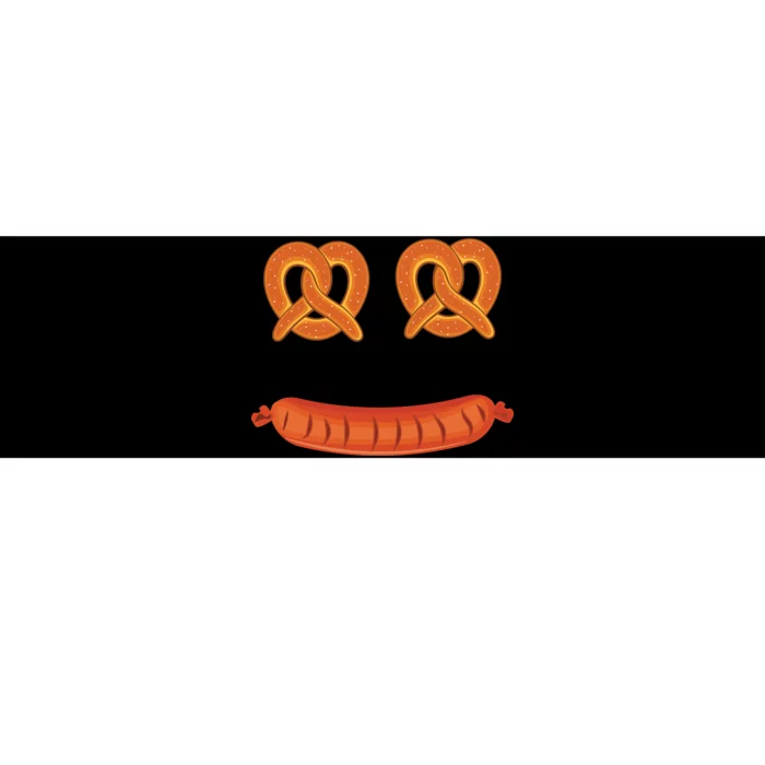 Oktoberfest Pretzel Sausage Smiley Face Bumper Sticker