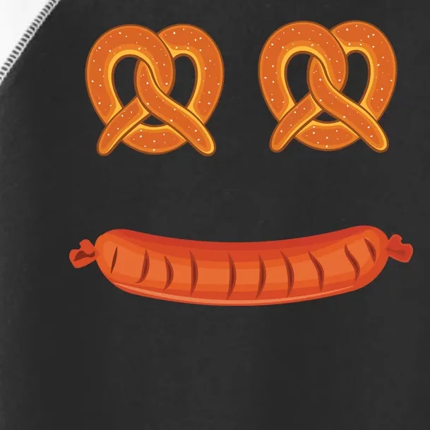 Oktoberfest Pretzel Sausage Smiley Face Toddler Fine Jersey T-Shirt