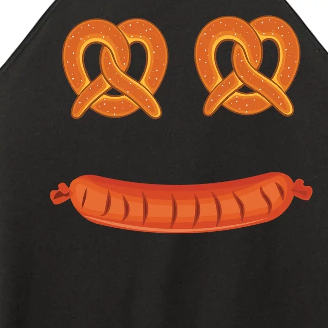 Oktoberfest Pretzel Sausage Smiley Face Women’s Perfect Tri Rocker Tank