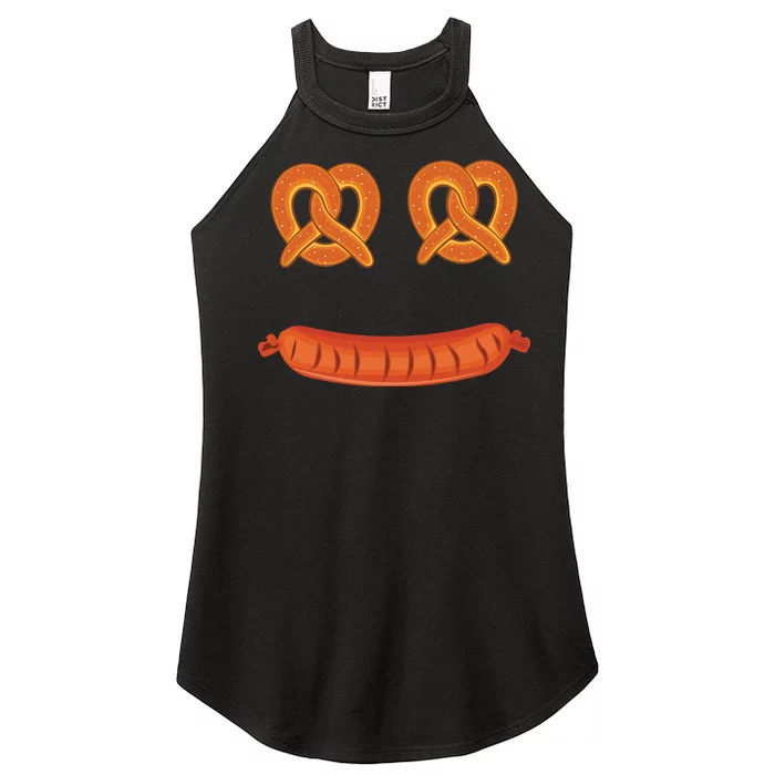 Oktoberfest Pretzel Sausage Smiley Face Women’s Perfect Tri Rocker Tank