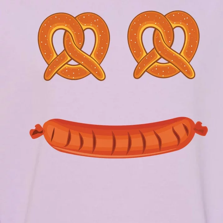 Oktoberfest Pretzel Sausage Smiley Face Garment-Dyed Sweatshirt