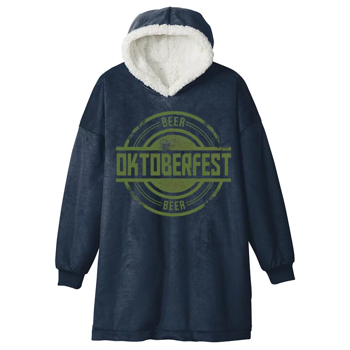 Oktoberfest Vintage Beer Logo Hooded Wearable Blanket