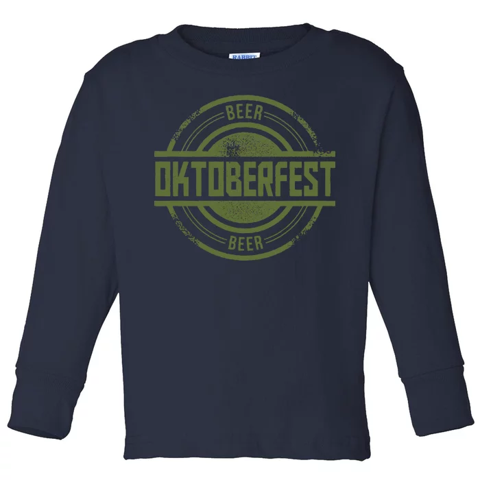 Oktoberfest Vintage Beer Logo Toddler Long Sleeve Shirt