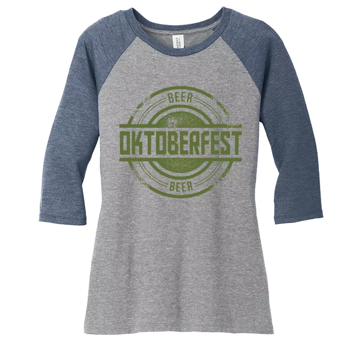 Oktoberfest Vintage Beer Logo Women's Tri-Blend 3/4-Sleeve Raglan Shirt