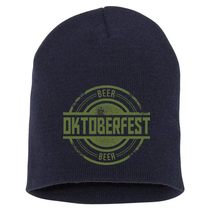 Oktoberfest Vintage Beer Logo Short Acrylic Beanie