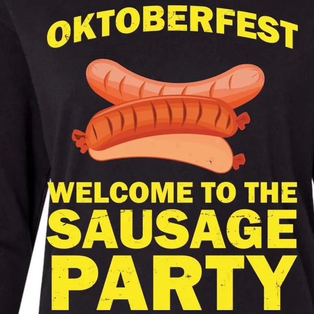 Oktoberfest Welcome To The Sausage Party Womens Cotton Relaxed Long Sleeve T-Shirt