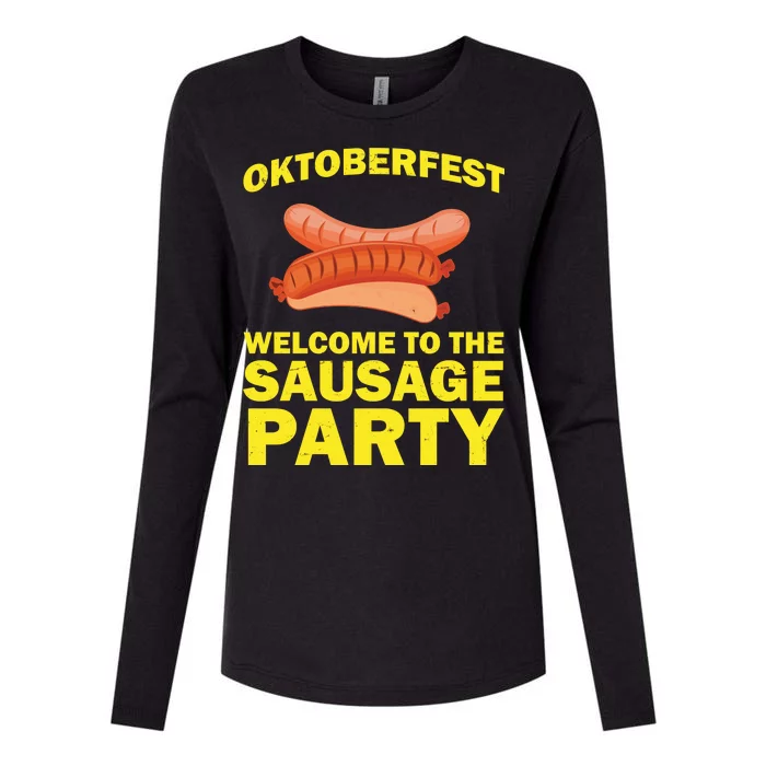 Oktoberfest Welcome To The Sausage Party Womens Cotton Relaxed Long Sleeve T-Shirt