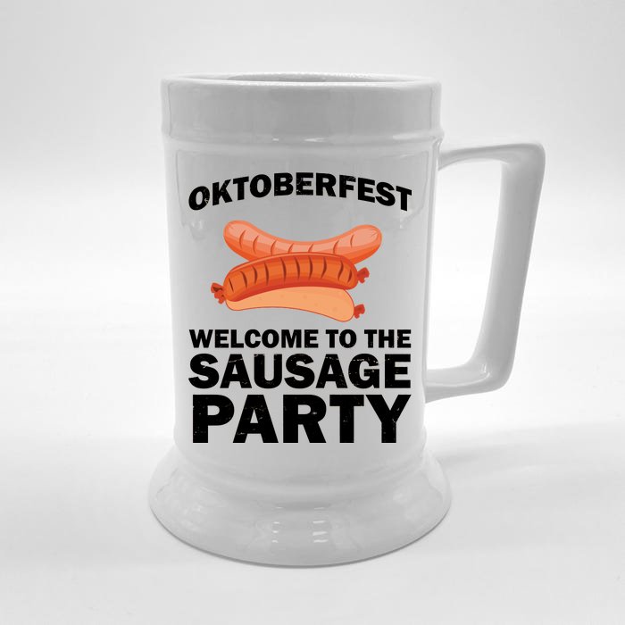 Oktoberfest Welcome To The Sausage Party Front & Back Beer Stein