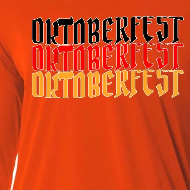 Oktoberfest Word Flag Logo Cooling Performance Long Sleeve Crew