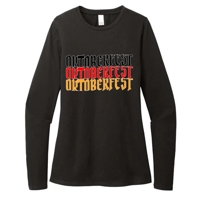 Oktoberfest Word Flag Logo Womens CVC Long Sleeve Shirt