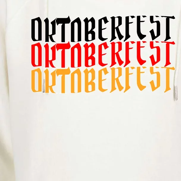 Oktoberfest Word Flag Logo Womens Funnel Neck Pullover Hood