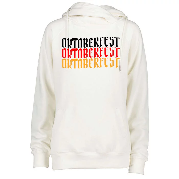 Oktoberfest Word Flag Logo Womens Funnel Neck Pullover Hood