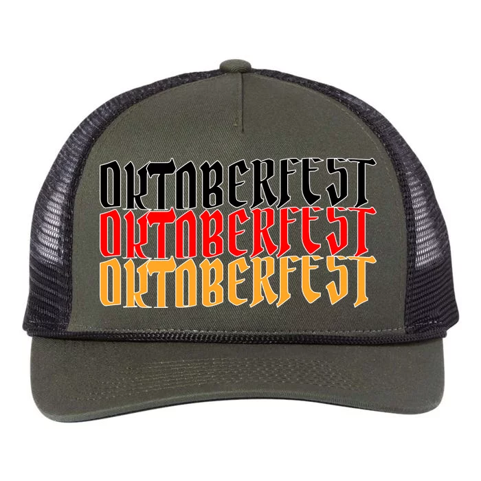 Oktoberfest Word Flag Logo Retro Rope Trucker Hat Cap