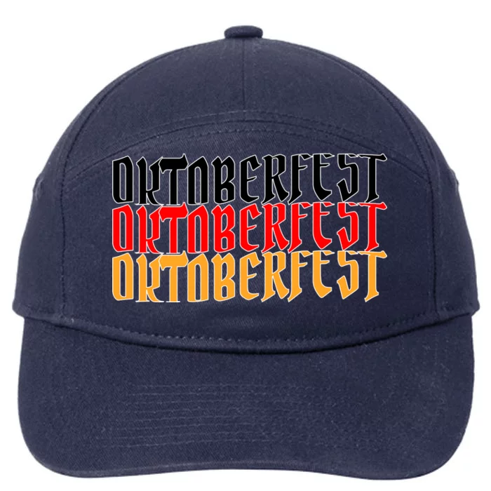 Oktoberfest Word Flag Logo 7-Panel Snapback Hat