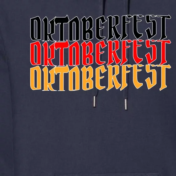 Oktoberfest Word Flag Logo Premium Hoodie