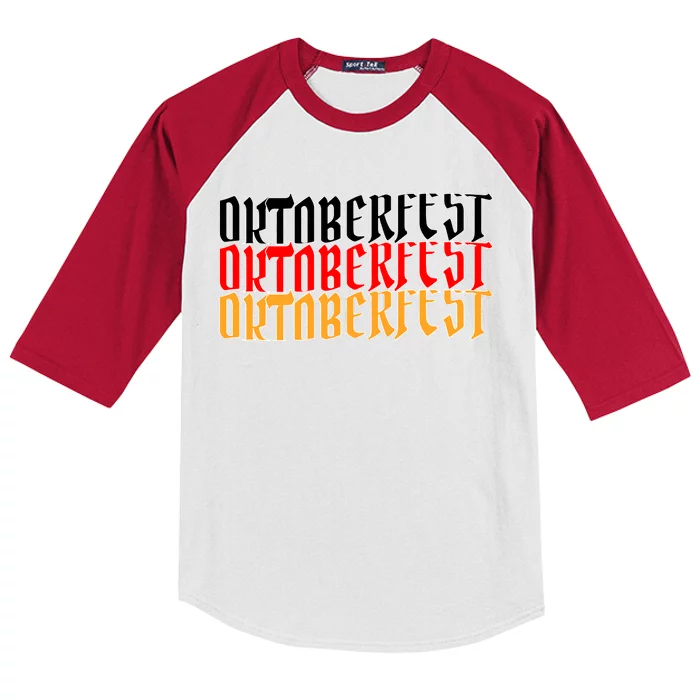 Oktoberfest Word Flag Logo Kids Colorblock Raglan Jersey