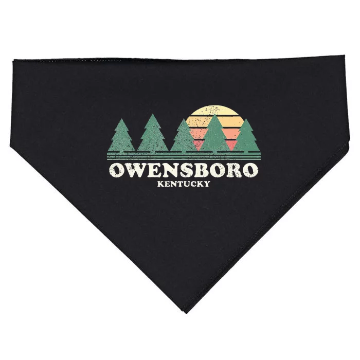 Owensboro Ky Vintage Throwback Retro 70s Design USA-Made Doggie Bandana