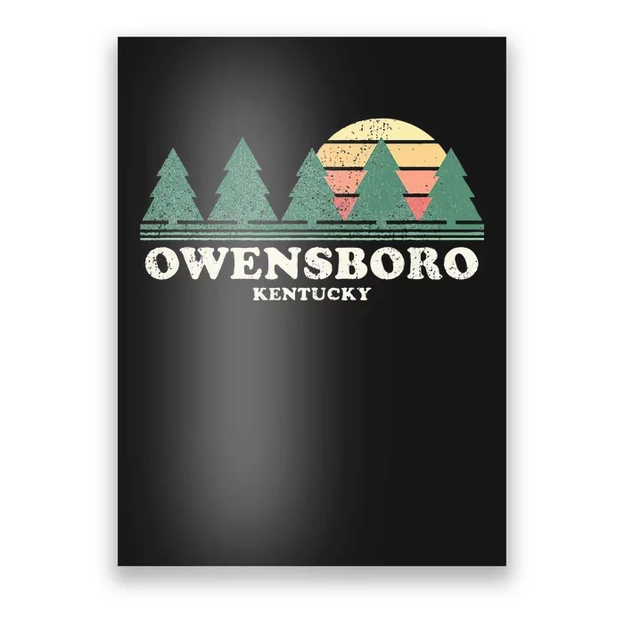 Owensboro Ky Vintage Throwback Retro 70s Design Poster