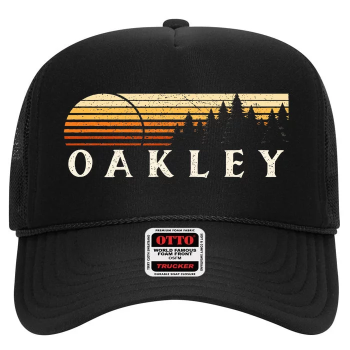 Oakley Ky Vintage Evergreen Sunset Eighties High Crown Mesh Trucker Hat