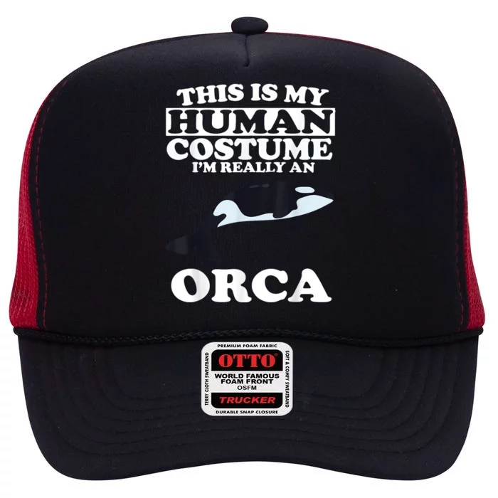 Orca Killer Whale Love High Crown Mesh Trucker Hat