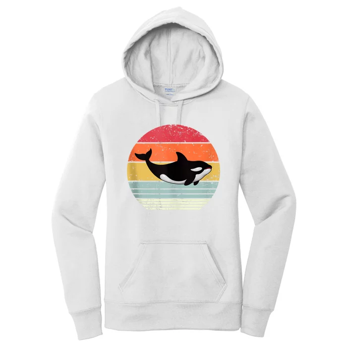 Orca Killer Whale Sea Panda Vintage Retro 80s Style Tank Top Women's Pullover Hoodie