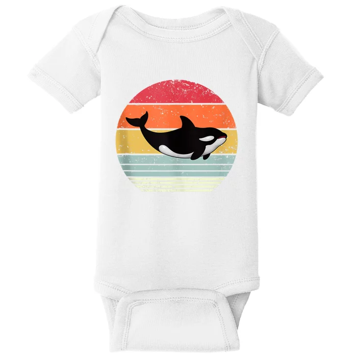 Orca Killer Whale Sea Panda Vintage Retro 80s Style Tank Top Baby Bodysuit