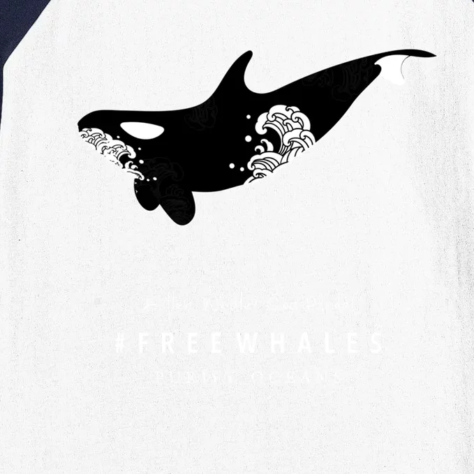 Orca Killer Whalegift Sea Panda #Freewhales By Purify Oceans Gift Baseball Sleeve Shirt