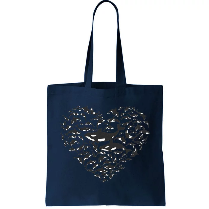 Orcas Killer Whale Love Symbol Heart Tote Bag