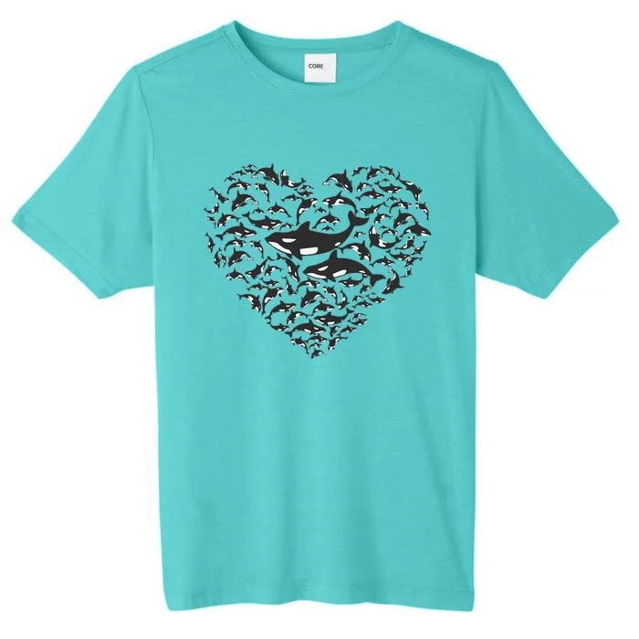 Orcas Killer Whale Love Symbol Heart ChromaSoft Performance T-Shirt