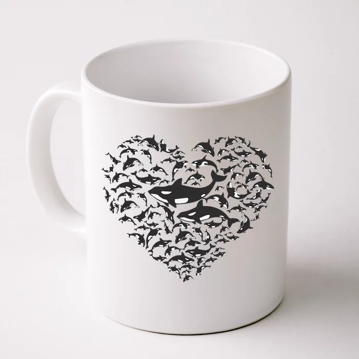 Orcas Killer Whale Love Symbol Heart Front & Back Coffee Mug