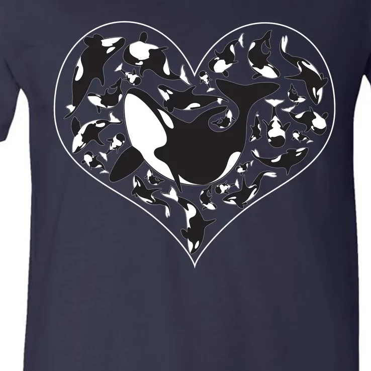 Orca Killer Whale Love V-Neck T-Shirt